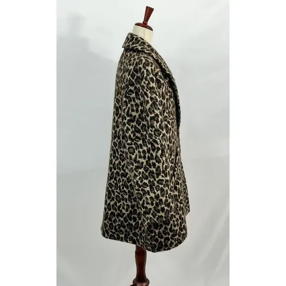 SEZANE Sz 44 12 Andrew Leopard Print Coat Jacket - Picture 8 of 10